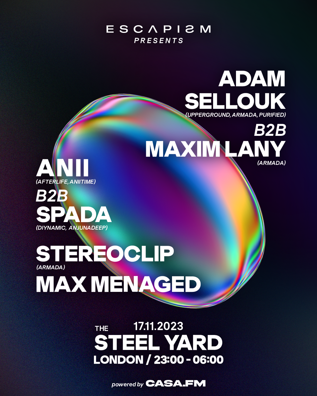 ESCAPISM PRESENTS Adam Sellouk B2B Maxim Lany ANII B2B Spada