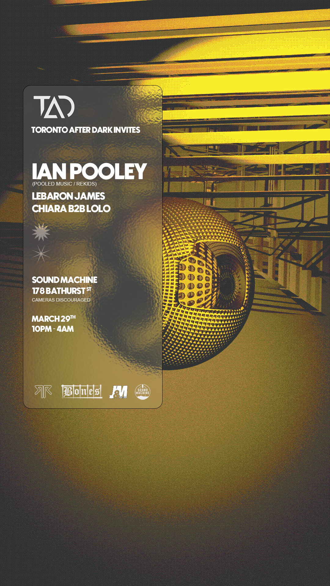 Toronto After Dark Invites: Ian Pooley at Sound Machine, Toronto