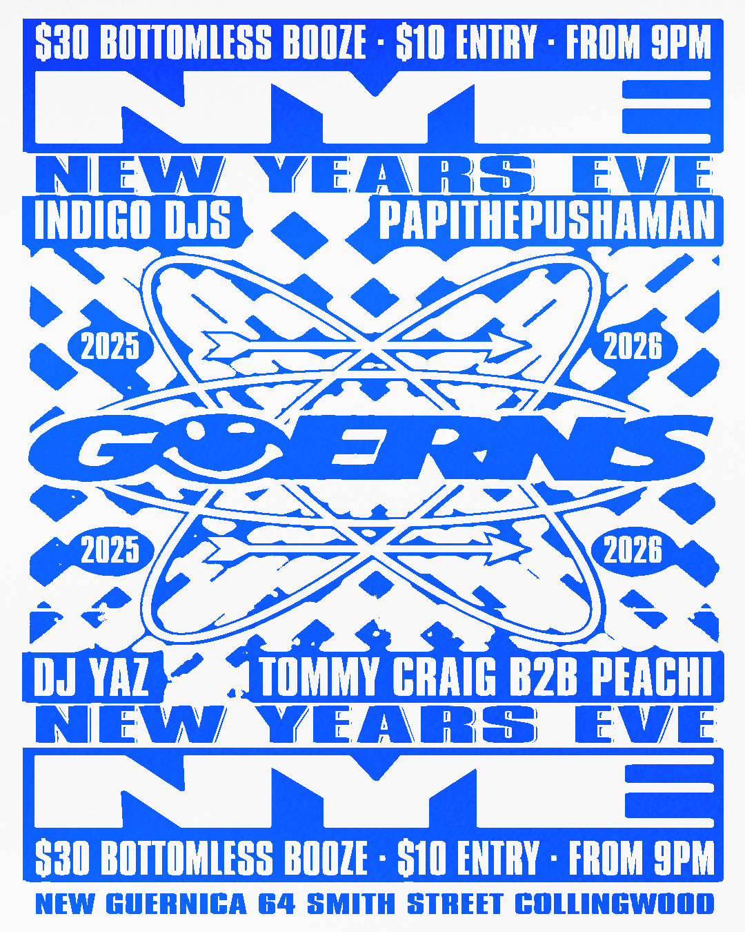 Countdown & Kickons :New Years Eve with Guerns