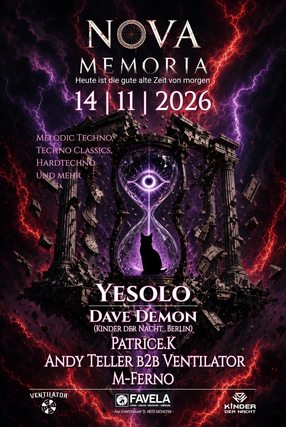 Nova Memoria mit YESOLO, Dave Demon uvm