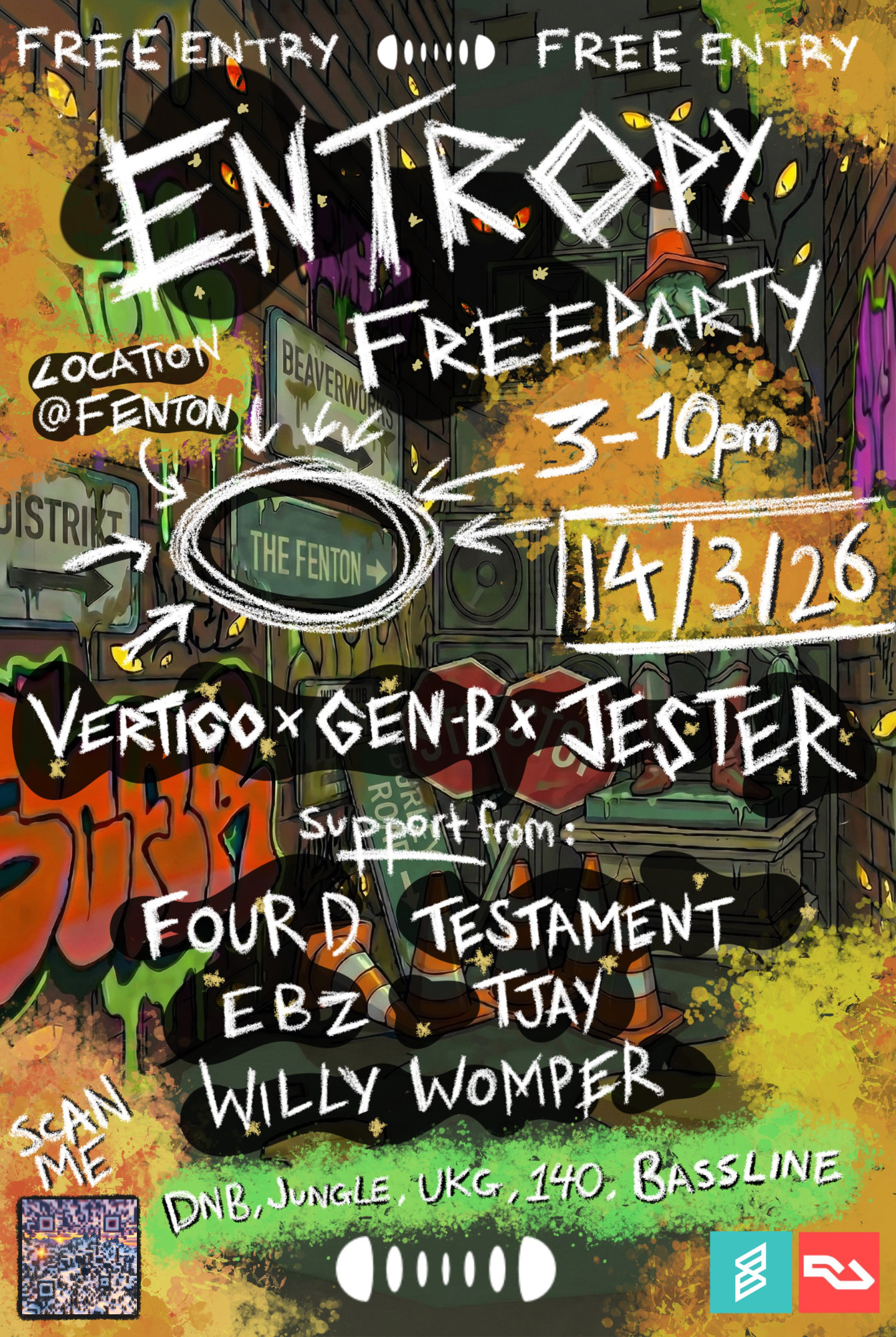 ENTROPY FREE PARTY at FENTON // FOURD, TESTAMENT, TJAY & MORE