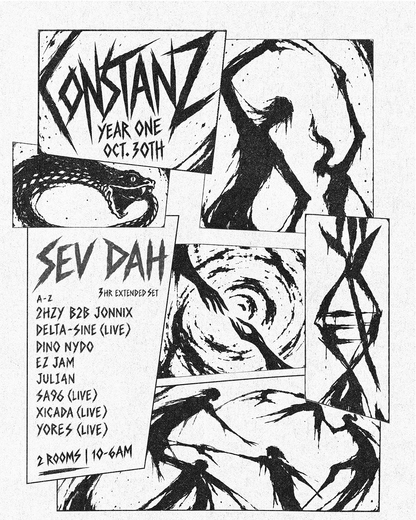 Constanz - Year One - Sev Dah flyer