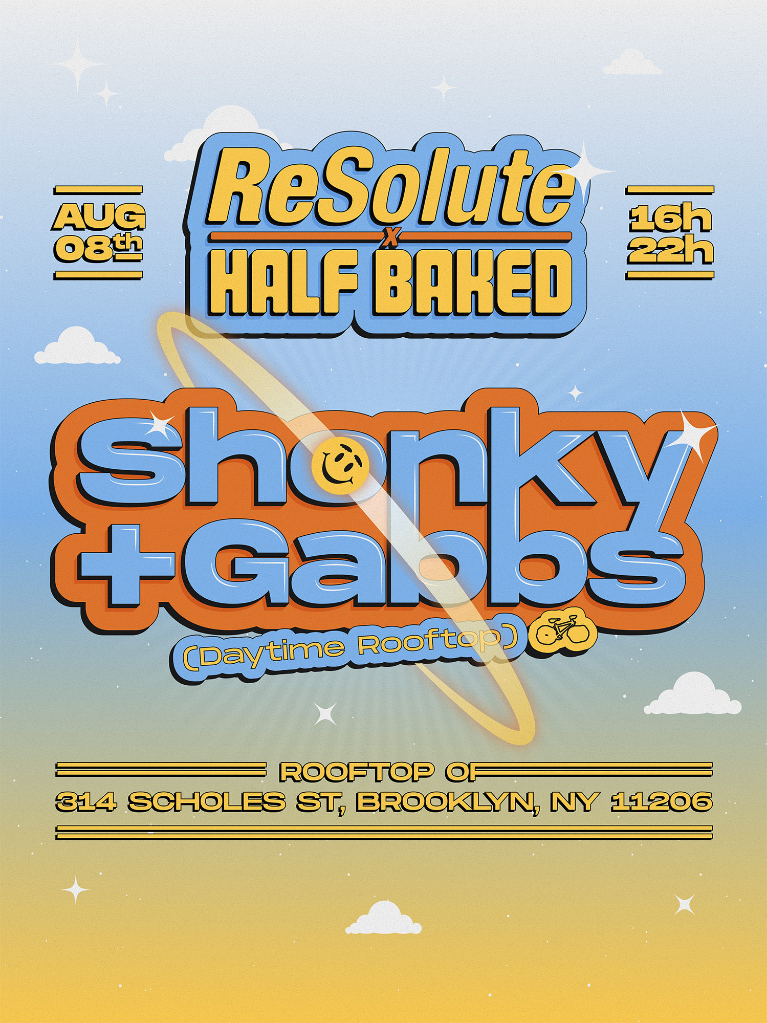 ReSolute x Half Baked: Shonky + Gabbs (Daytime Rooftop) flyer