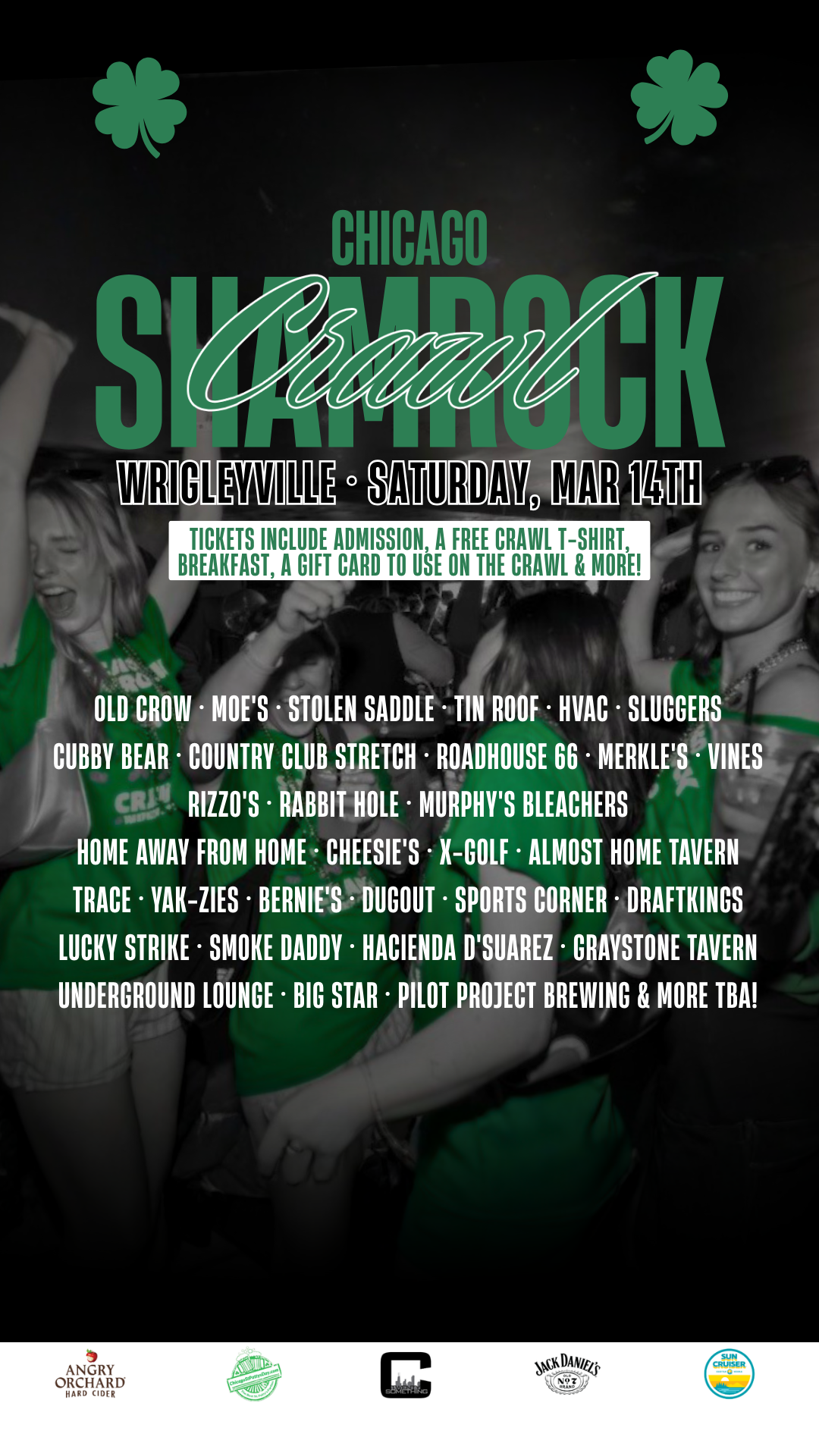 Chicago Shamrock Crawl — Wrigleyville (25+ Bars)