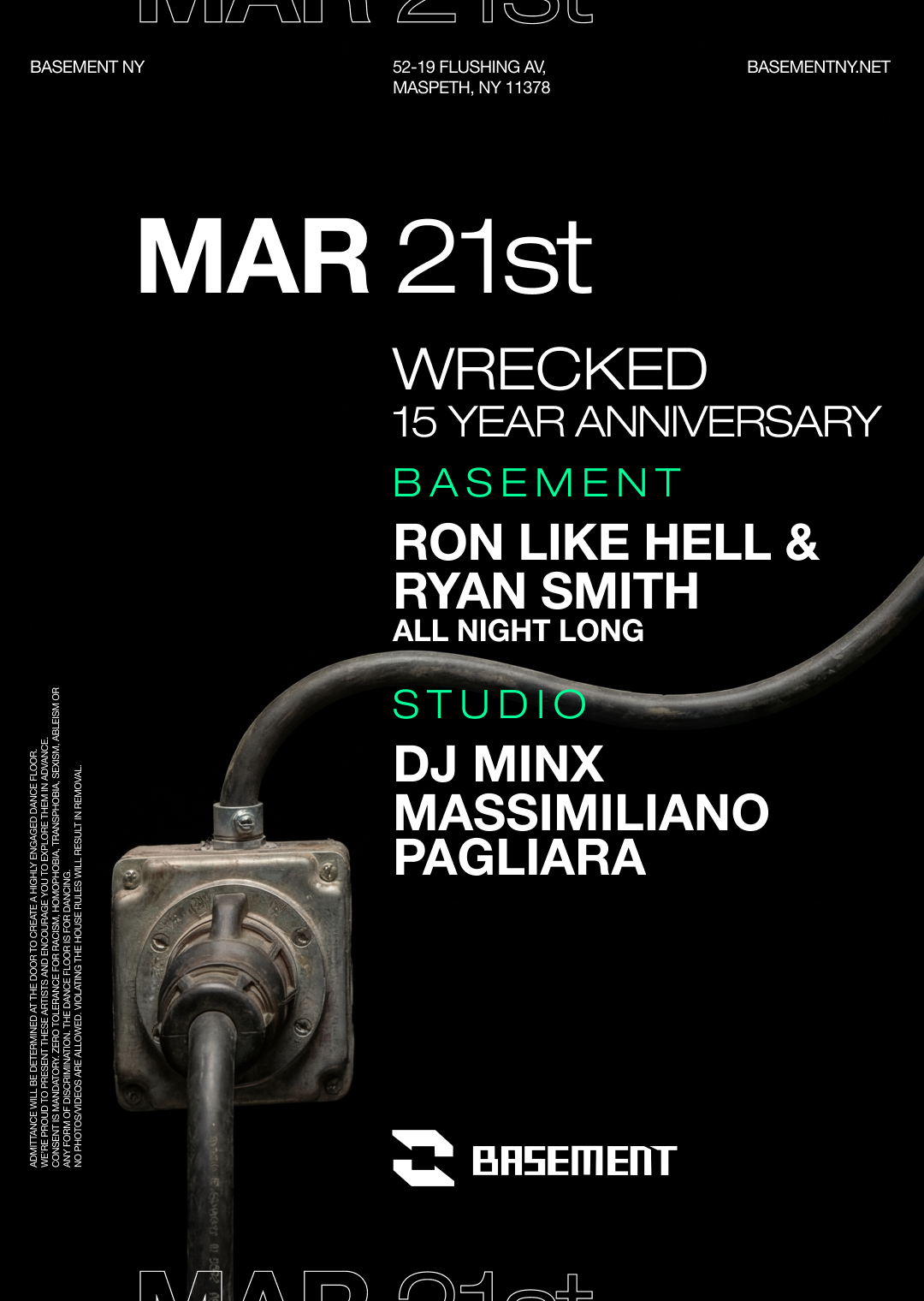Wrecked 15 Year Anniversary: DJ Minx / Massimiliano Pagliara / Ron