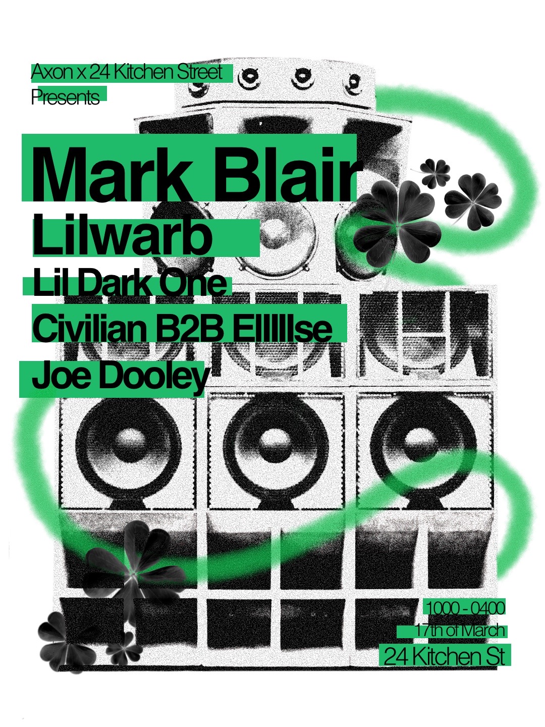 KS X AXON: St Patrick's Day with Mark Blair, Lil Warb + more