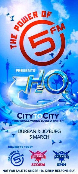 H2o City To City Powered By 5fm at Wild Waters Complex Johannesburg