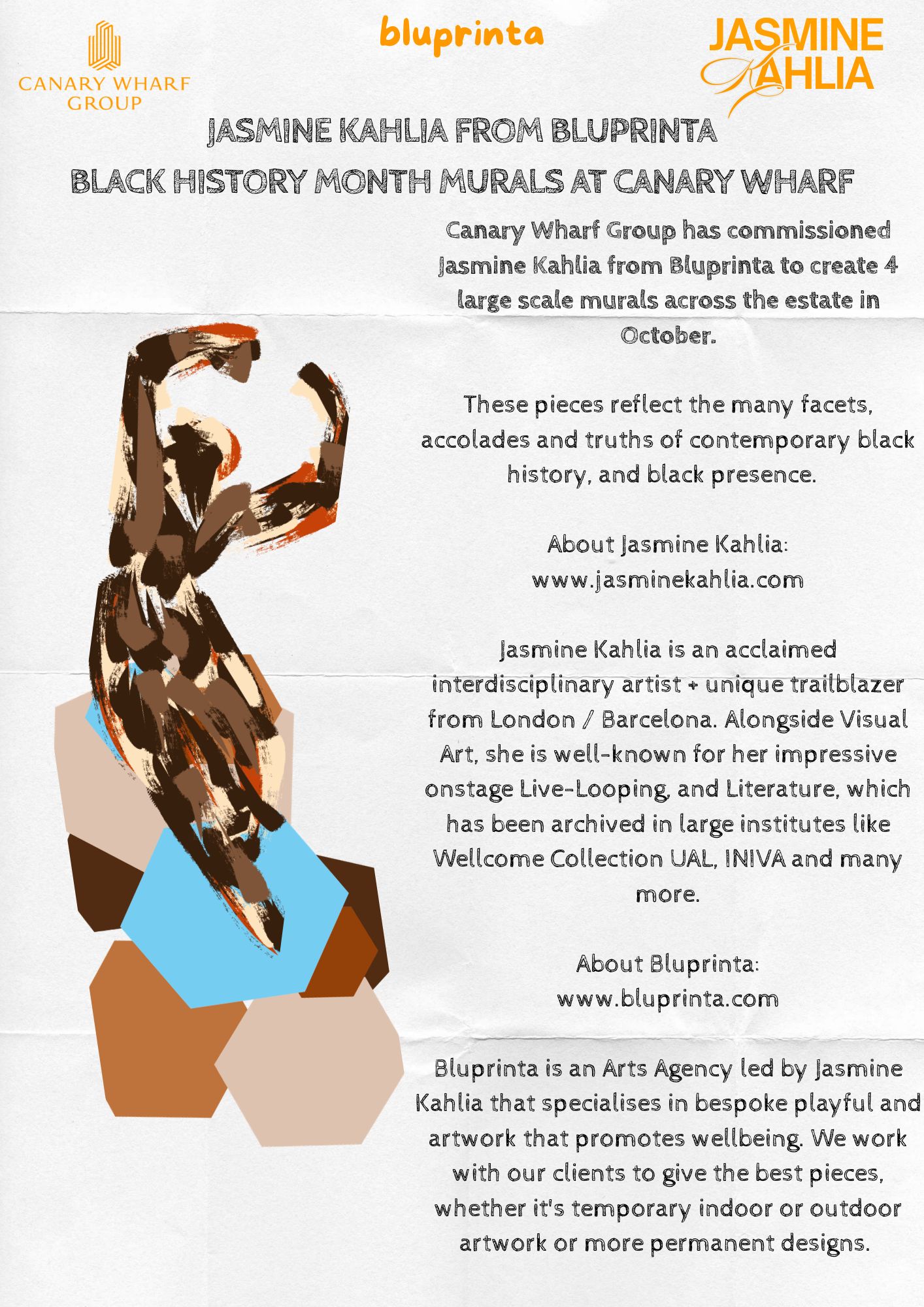Jasmine Kahlia - Canary Wharf Murals: Black History Month