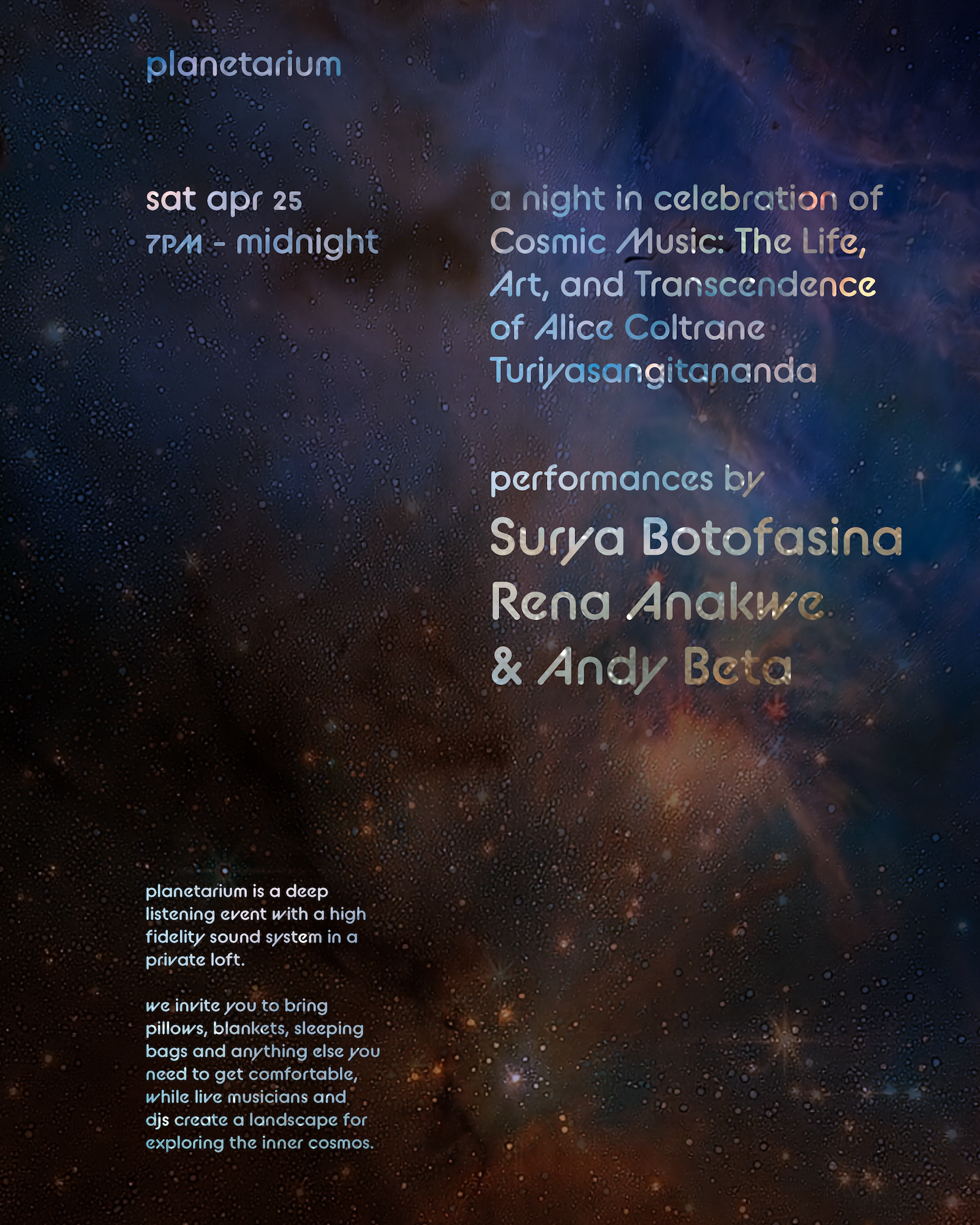 Planetarium: Celebrating The Life, Art, and Transcendence of Alice Coltrane Turiyasangitananda