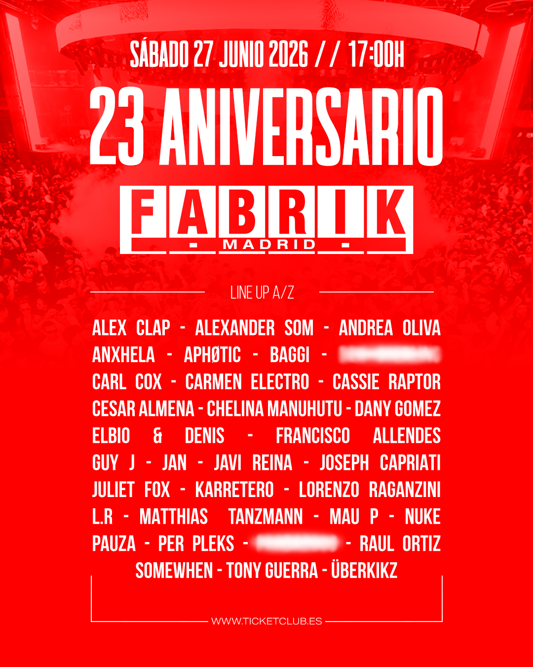 23 ANIVERSARIO Fabrik con Carl Cox