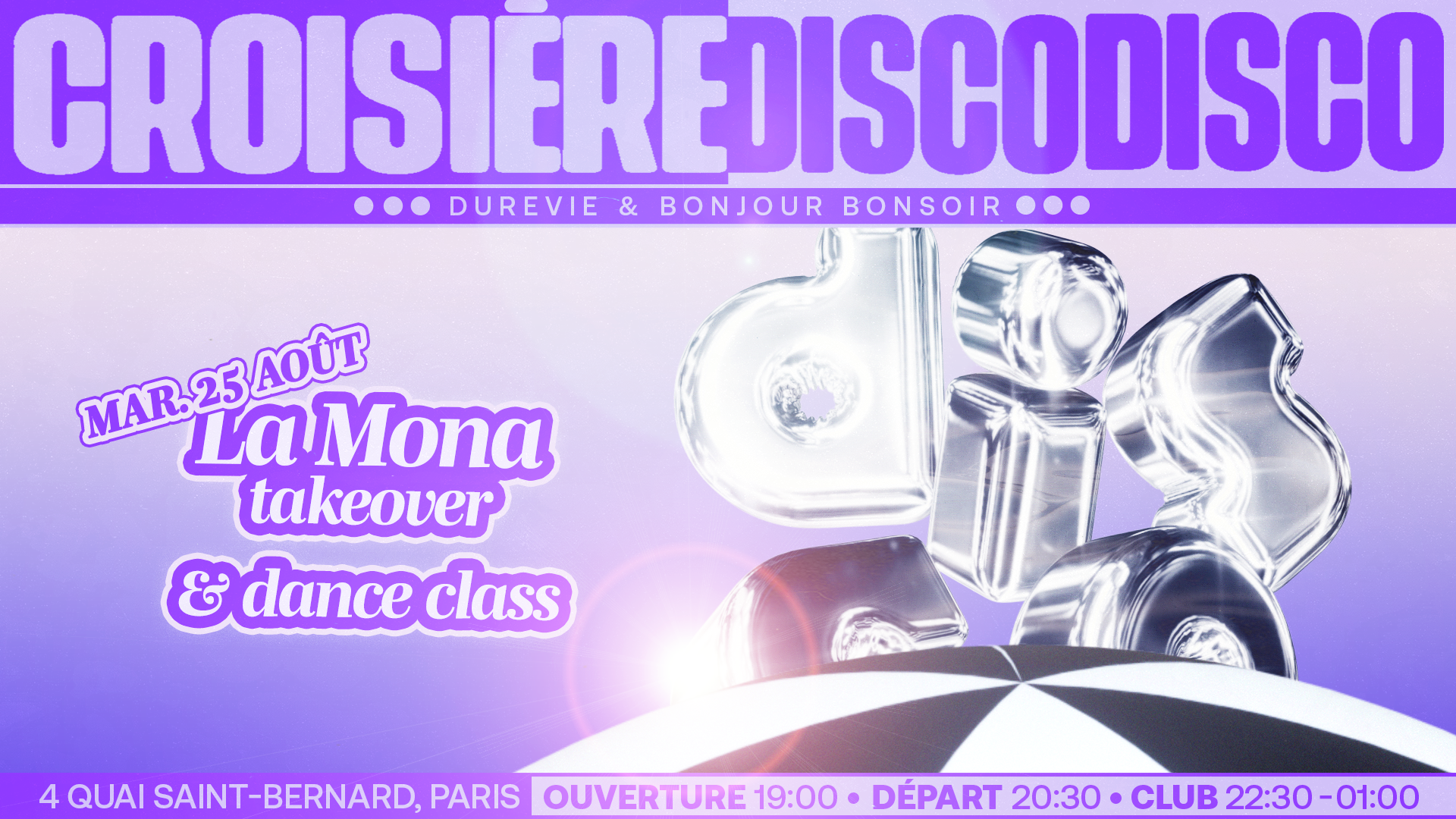 DISCO DISCO CROISIÈRE: La Mona + Dance Class (takeover)