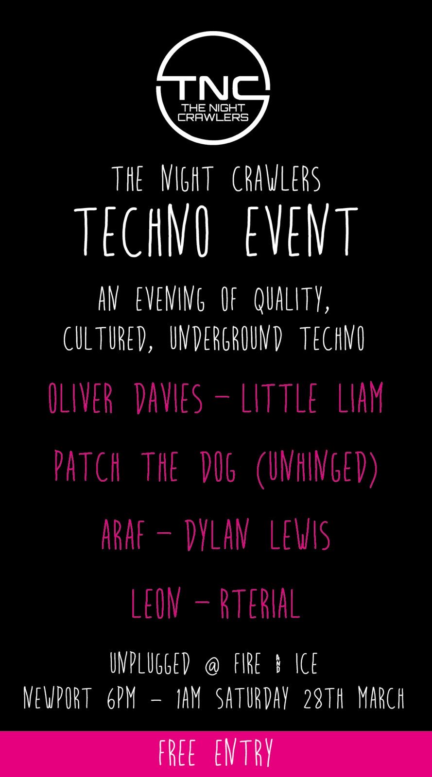 THE NIGHT CRAWLERS Techno Event