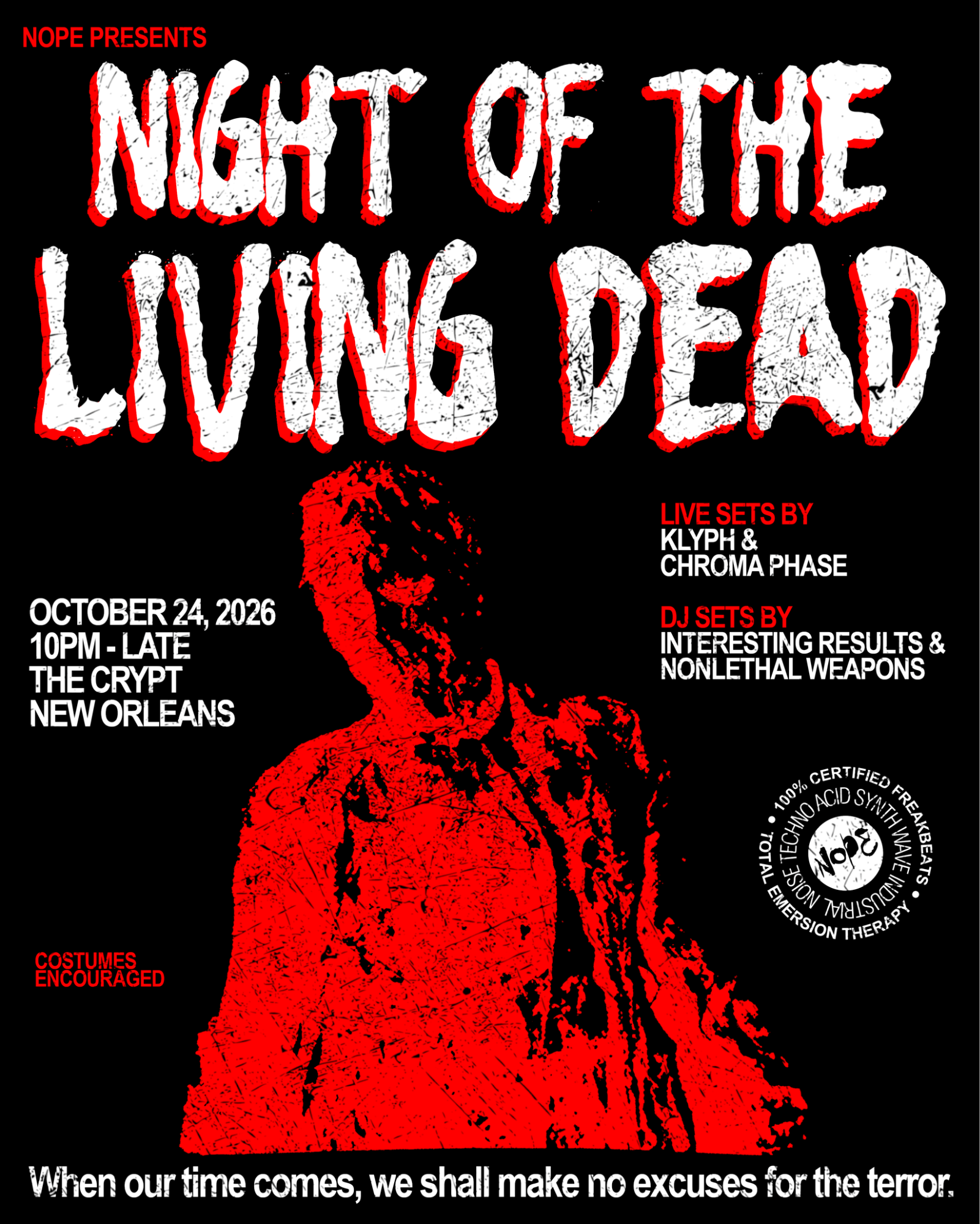 N.O.P.E. presents... NIGHT OF THE LIVING DEAD