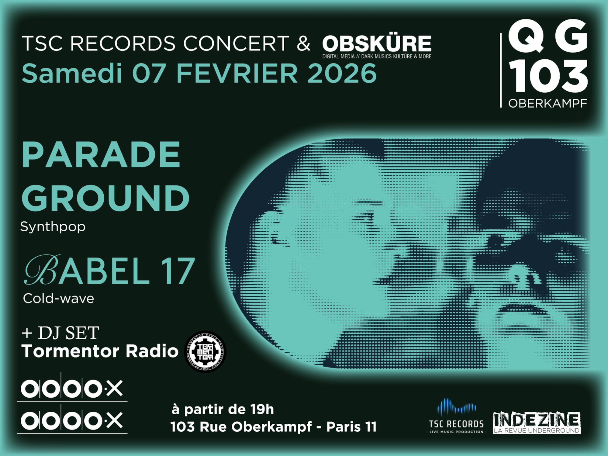 Dark Night Party: Parade Ground ✜ Babel 17 ✜ DJ Set Tormentor Radio Show