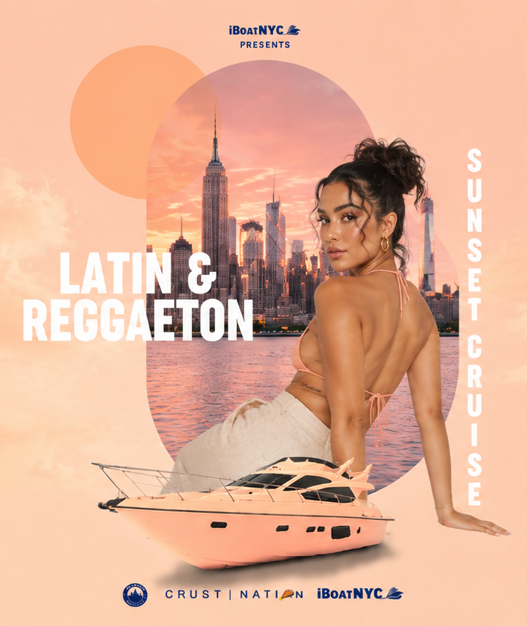 NYC #1 LATIN & REGGAETON Sunset Yacht Cruise Boat Party - Pier 78 at Hudson River Park