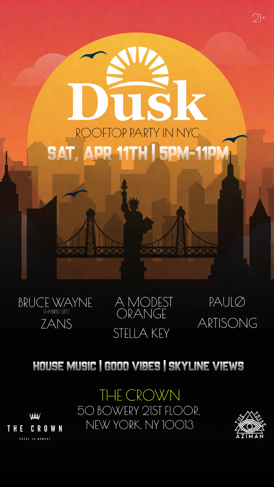 Dusk - Sunset Open Air Rooftop Party (Afro, Progressive, House)