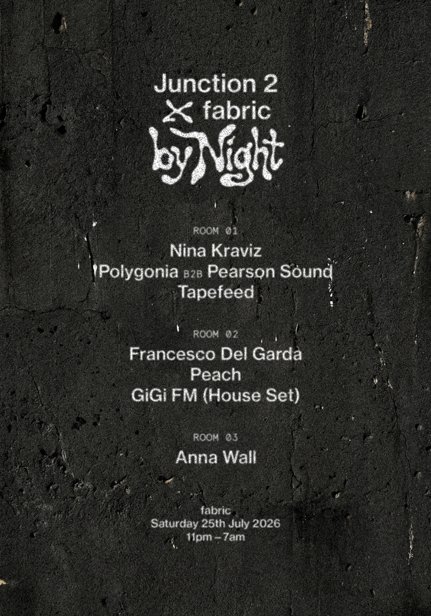 Junction 2 x fabric by Night: Nina Kraviz, Francesco Del Garda, Peach, Pearson Sound, Polygonia