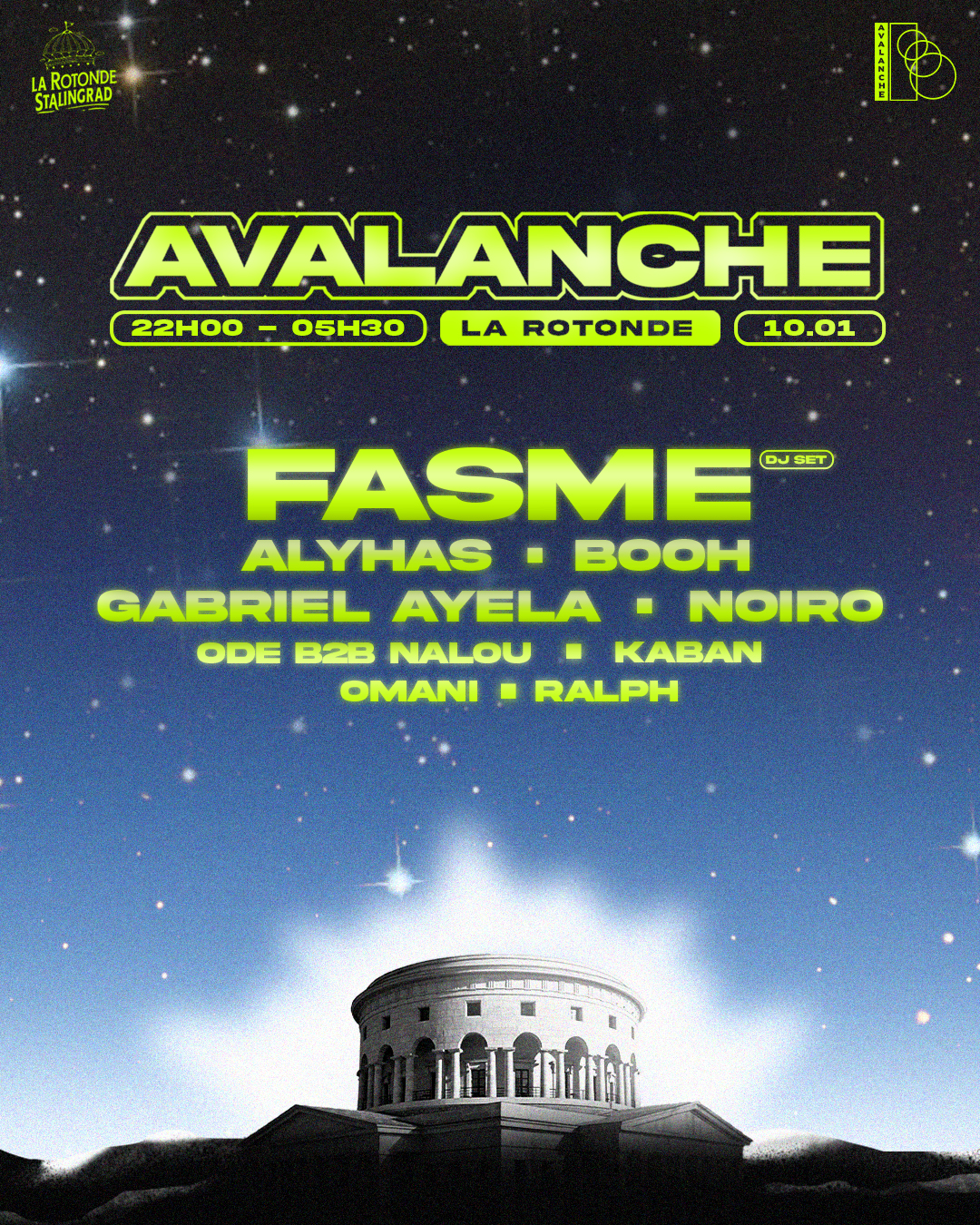 AVALANCHE: Fasme · Alyhas · Booh · Gabriel Ayela