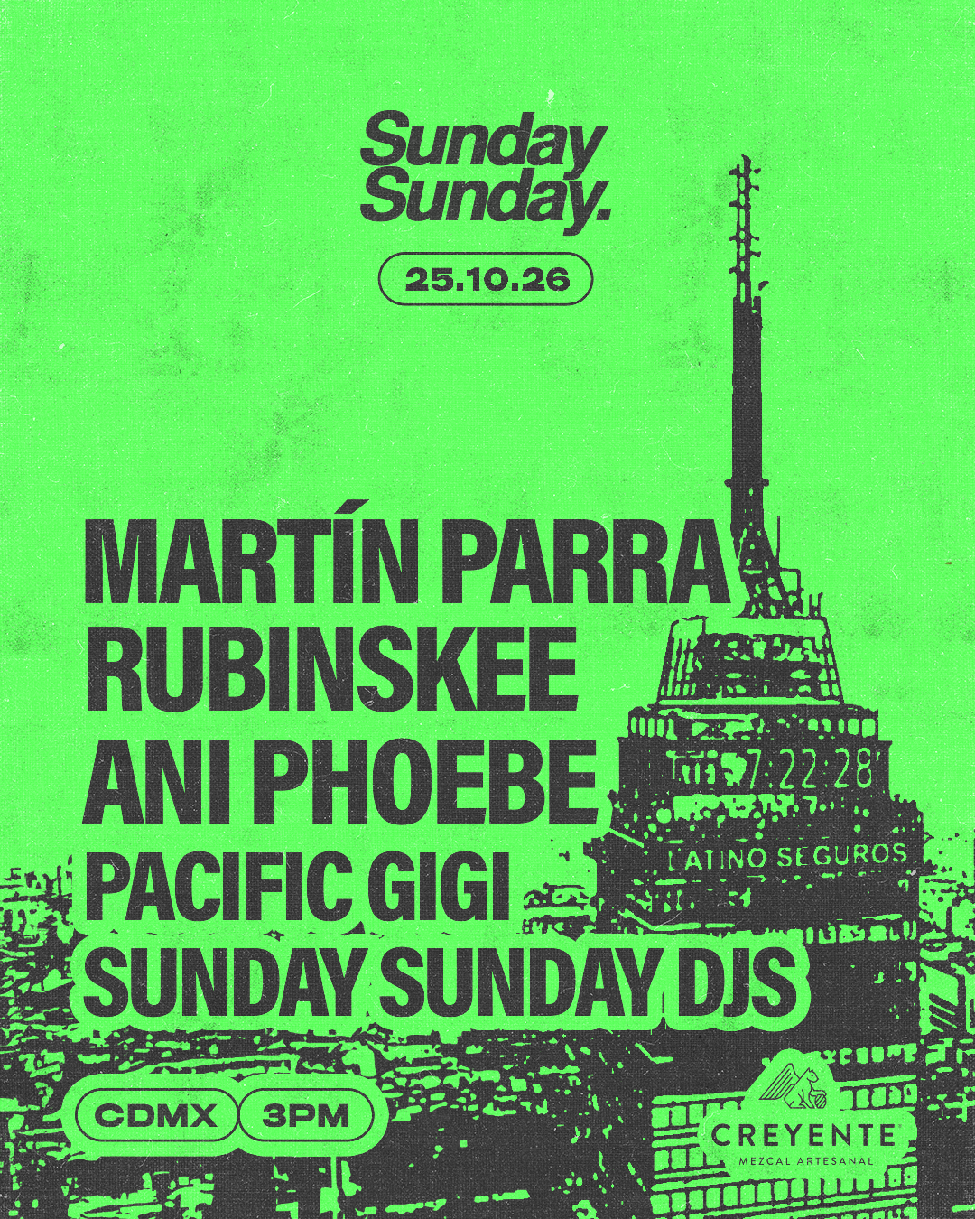 Flyer de Sunday Sunday CDMX: 25.10.26