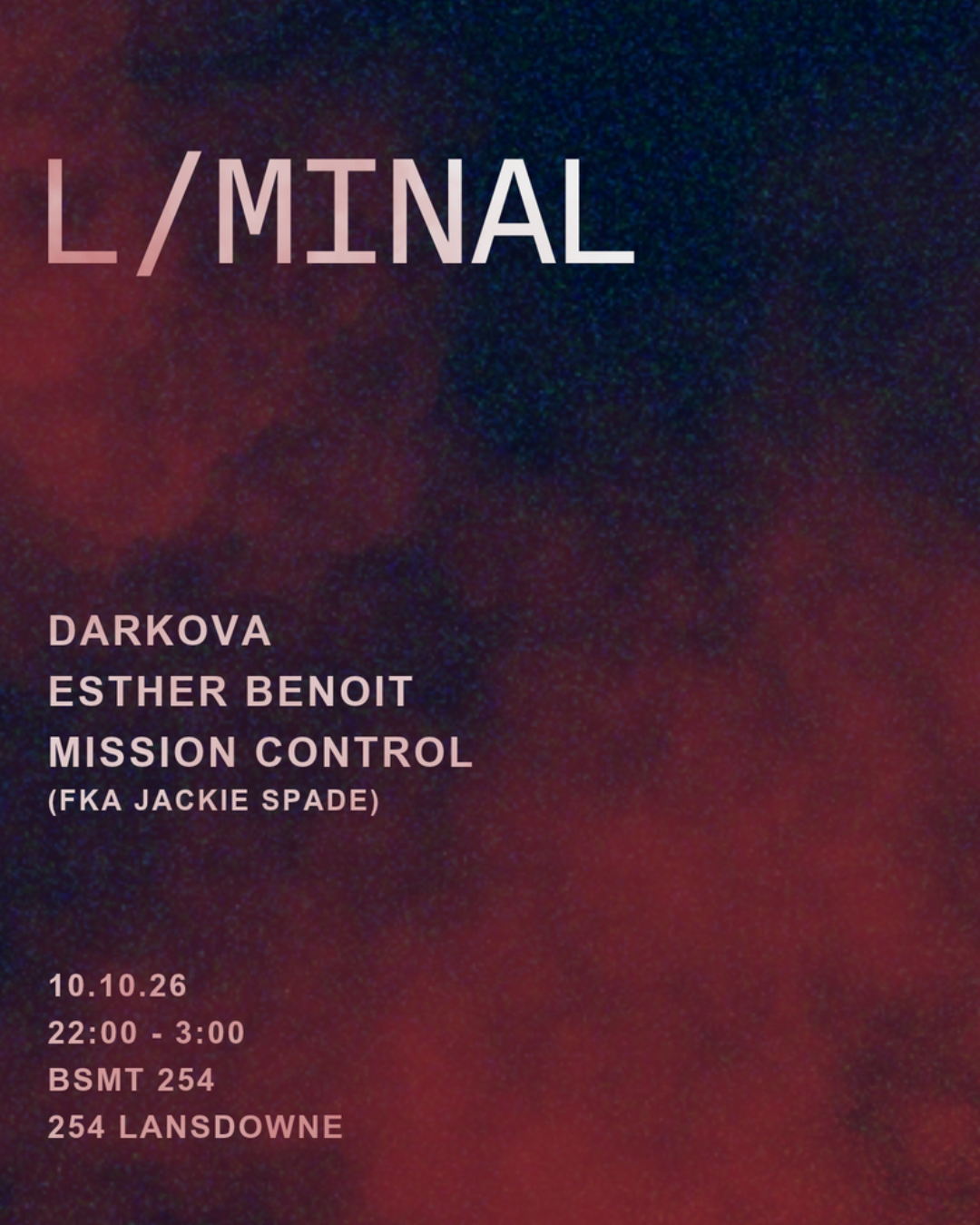L/MINAL: Darkova, Esther Benoit, Mission Control