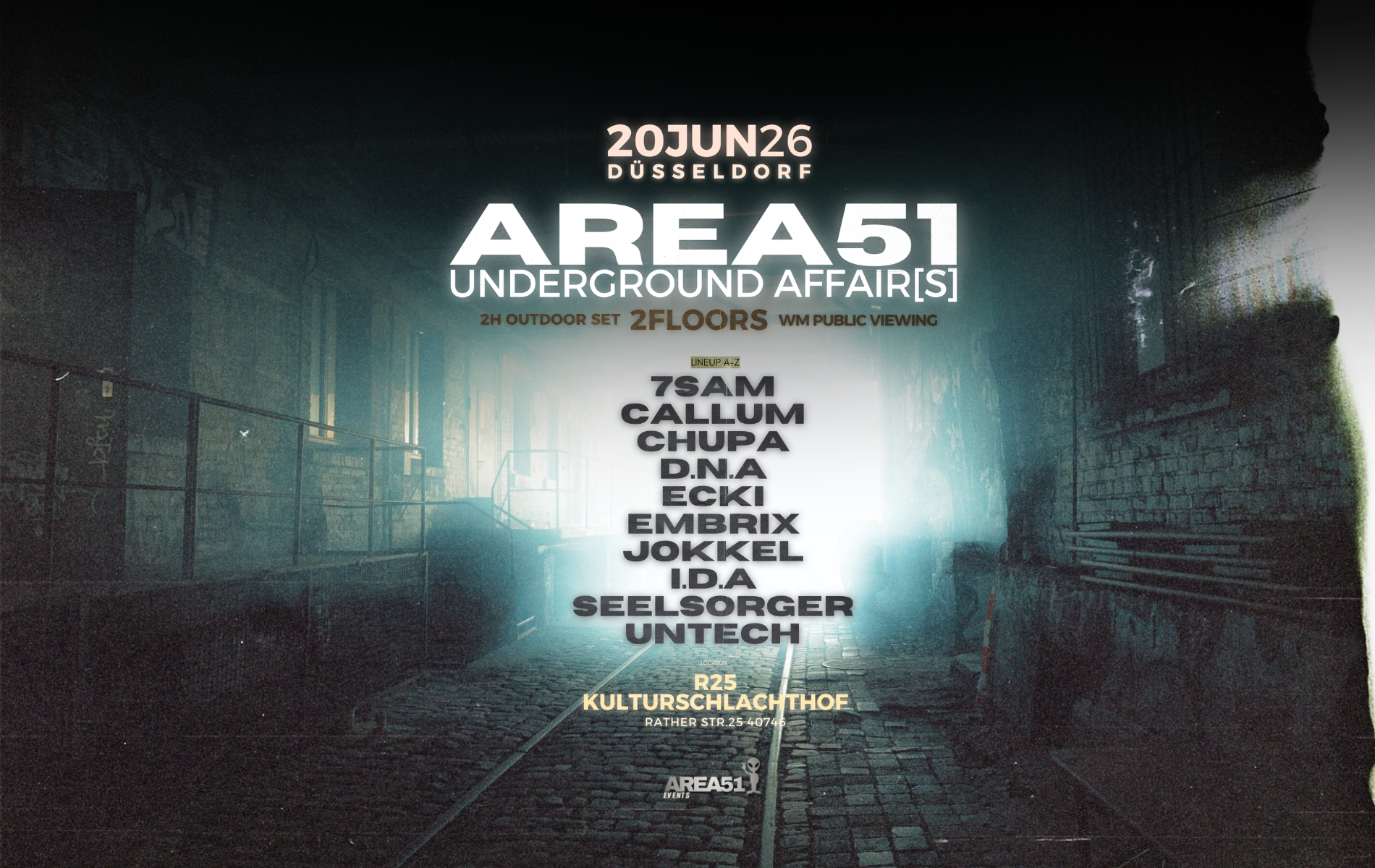 Area51 Techno - Underground Affairs x Kulturschlachthof Düsseldorf