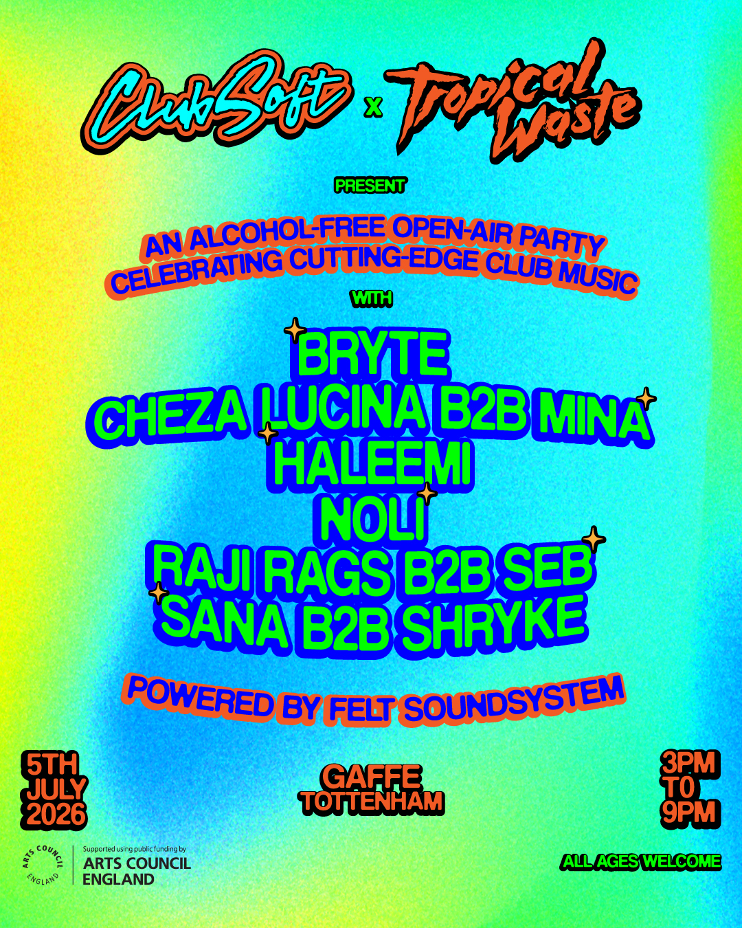 Club Soft x Tropical Waste - An alcohol-free open air party
