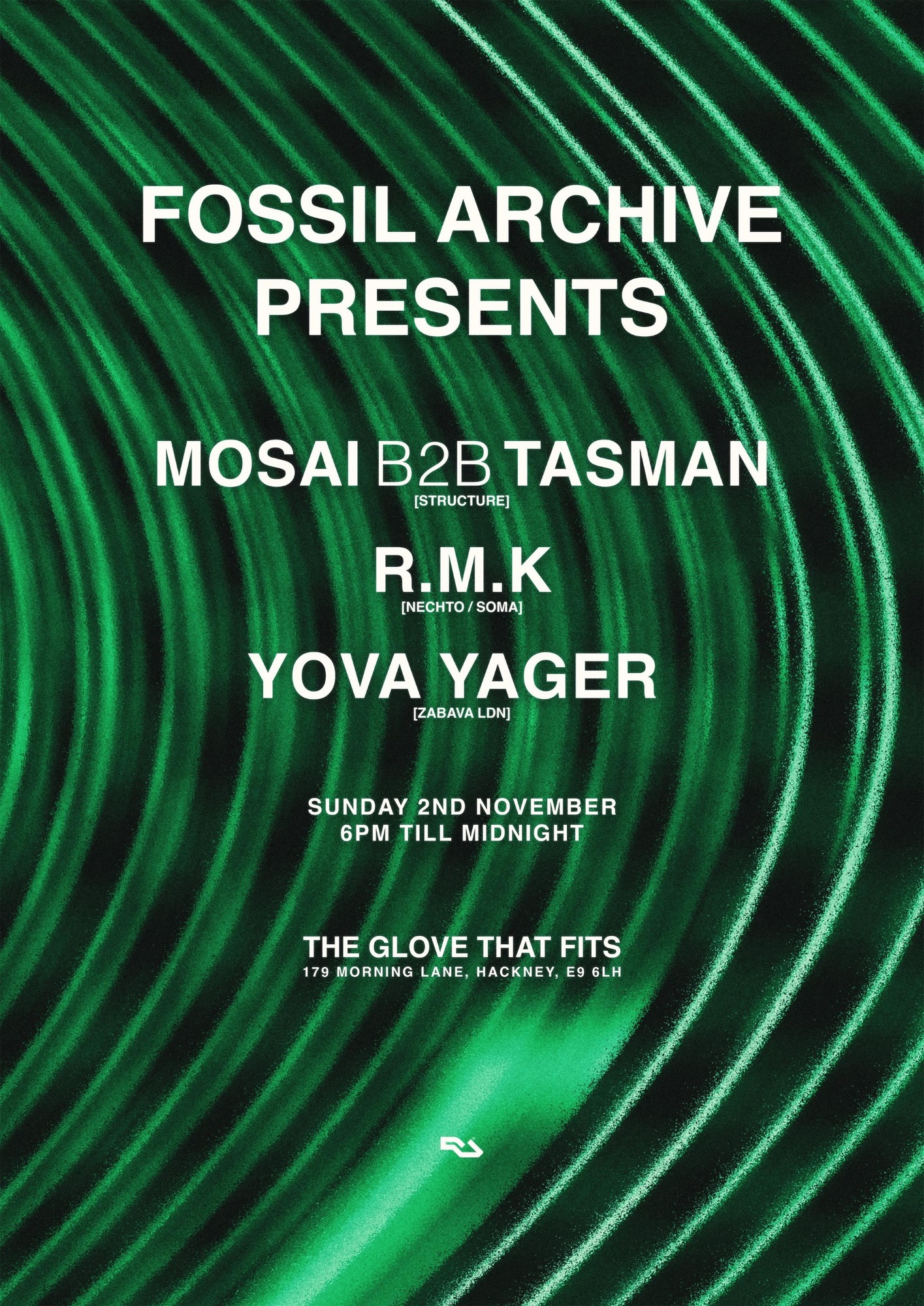 Fossil Archive presents: Mosai b2b Tasman, Yova Yager, R.M.K