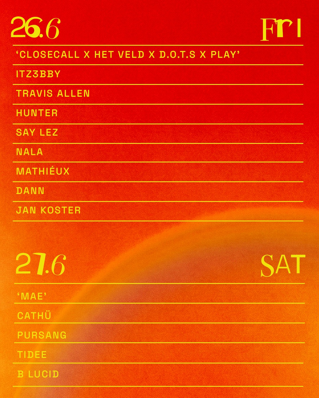 CLOSECALL X HET VELD X D.O.T.S. X PLAY