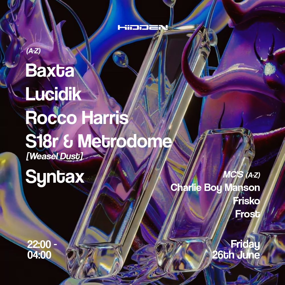 Hidden Jungle & DNB Rave: SL8R, Metrodome, Rocco harris at Hidden, Manchester