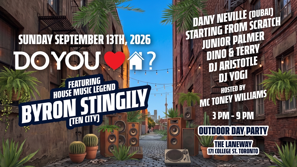 Do You Love House Day Party with Ten City's Byron Stingily at The Laneway