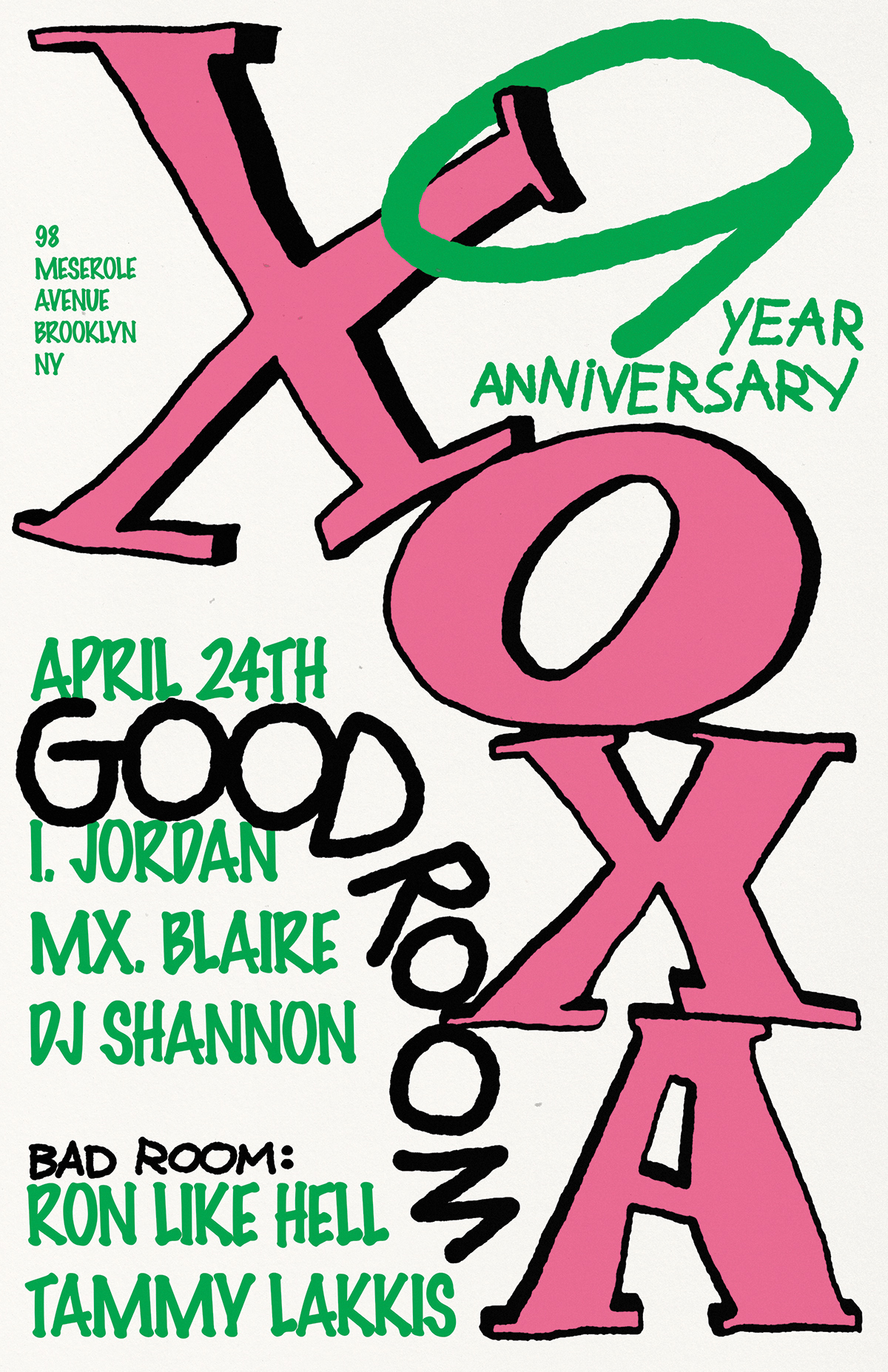 XOXA 9 Year Anniversary: I. JORDAN, Ron Like Hell, Tammy Lakkis, DJ Shannon & Mx. Blaire