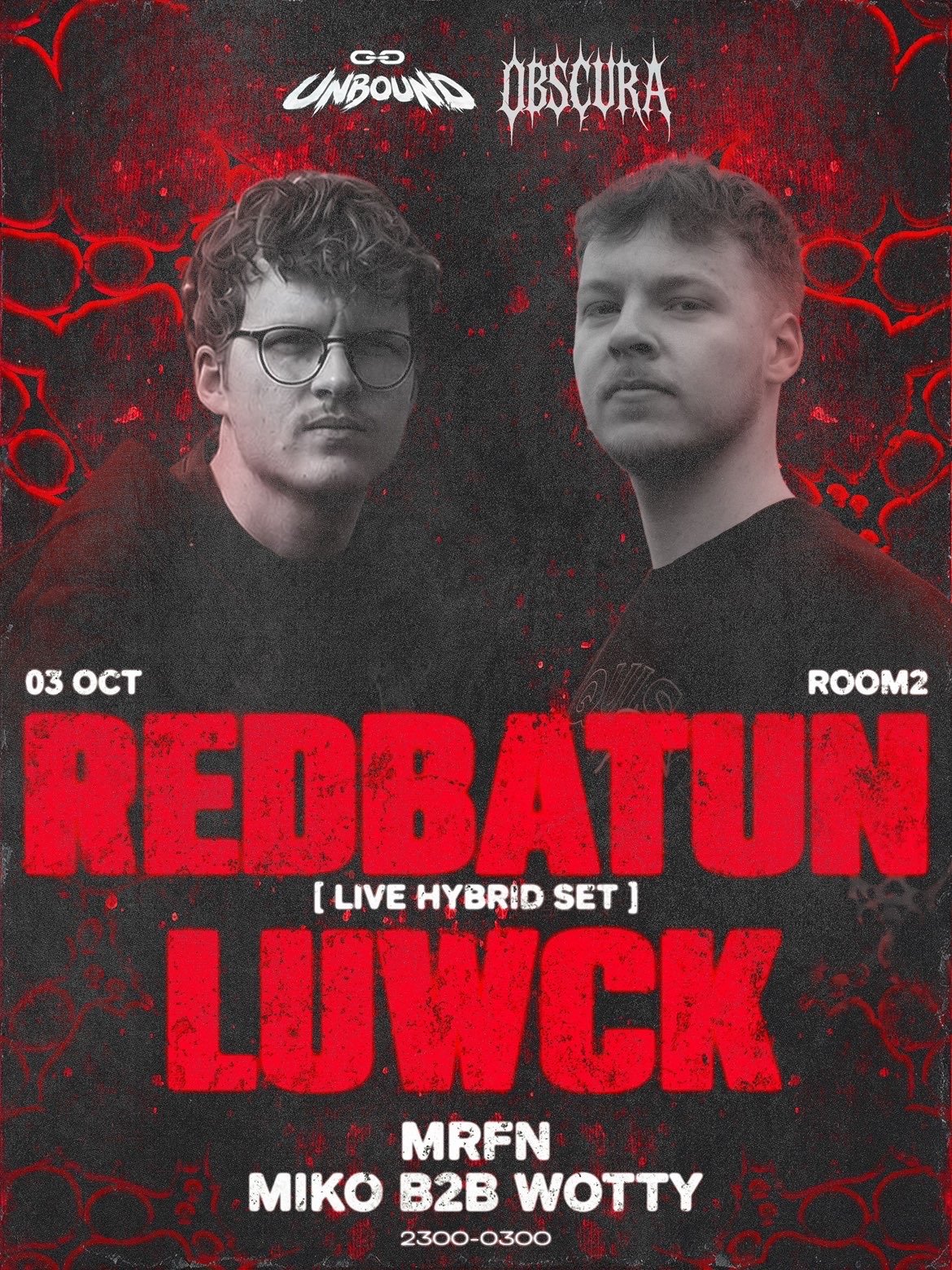 Unbound x Obscura presents: Redbatun & Luwck at Room 2 Glasgow, Glasgow G2 1QY