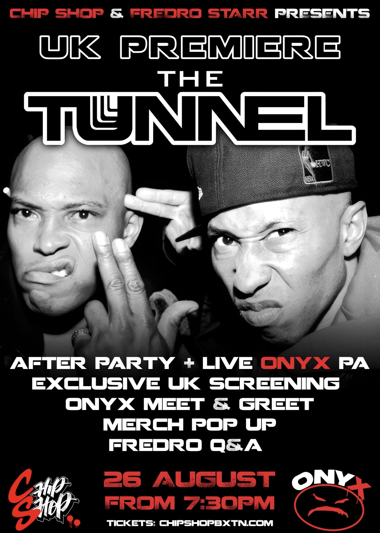 ONYX LIVE + LIVE SCREENING of THE TUNNEL movie