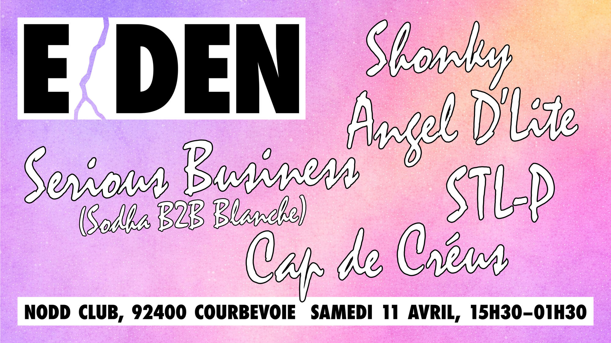 E/den launch party: Shonky, Angel D'lite, Serious Business, STL-P, Cap de Créus