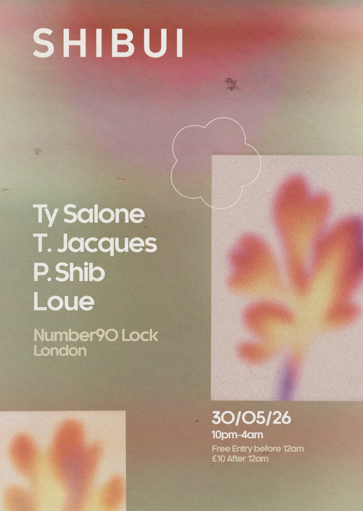 SHIBUI 4th Birthday at No90 Lock: Ty Salone, T. Jacques [FREE ENTRY UNTIL 12AM]