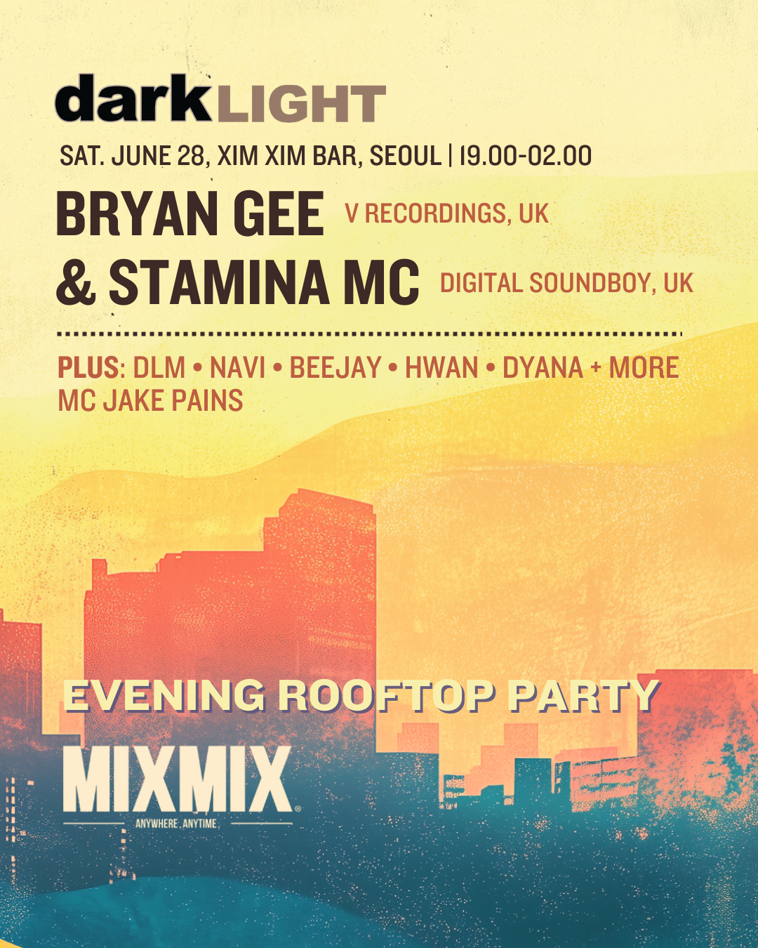 BRYAN GEE & STAMINA MC · Ximxim Bar · 이벤트 포스터