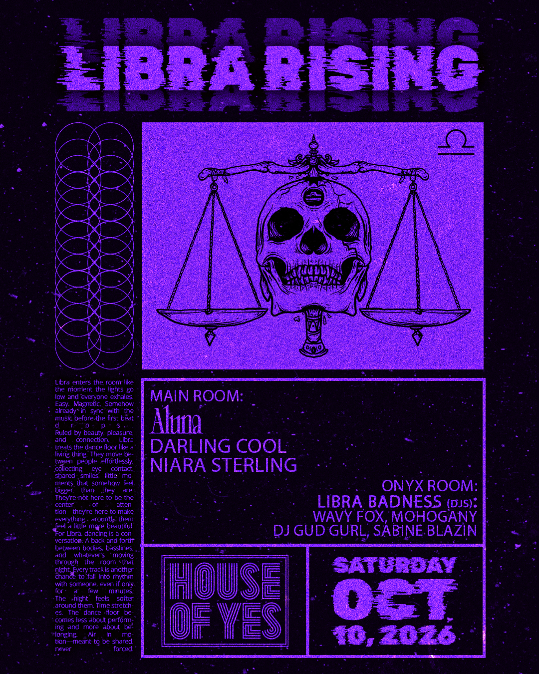 LIBRA RISING: Aluna, Darling Cool, Niara Sterling
