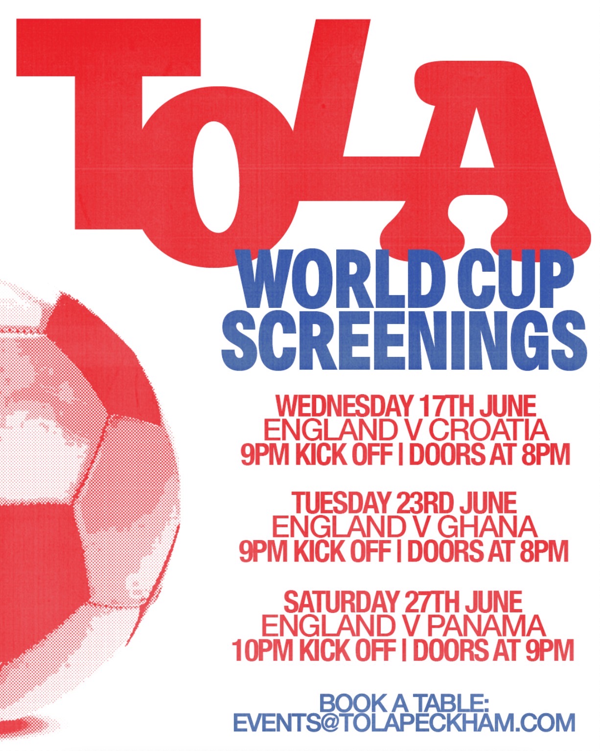 England v Panama World Cup Screening with ARYLSS