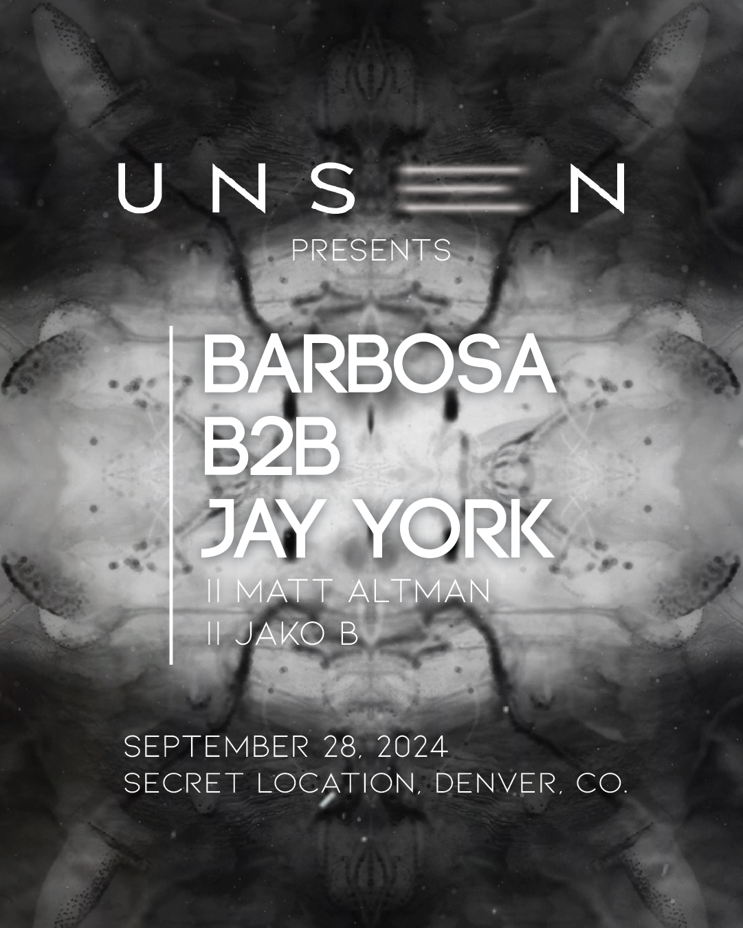 UNSEEN presents: Barbosa b2b jay york flyer