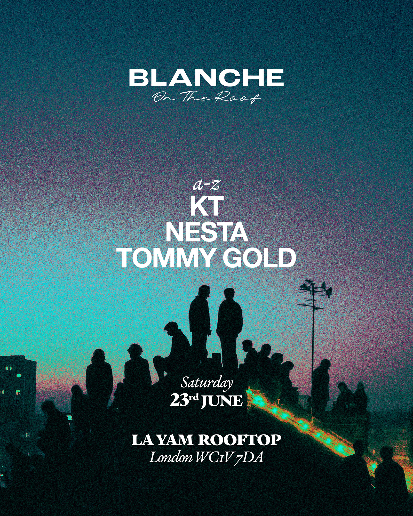 Blanche on the Roof with Nesta, Tommy Gold and KT