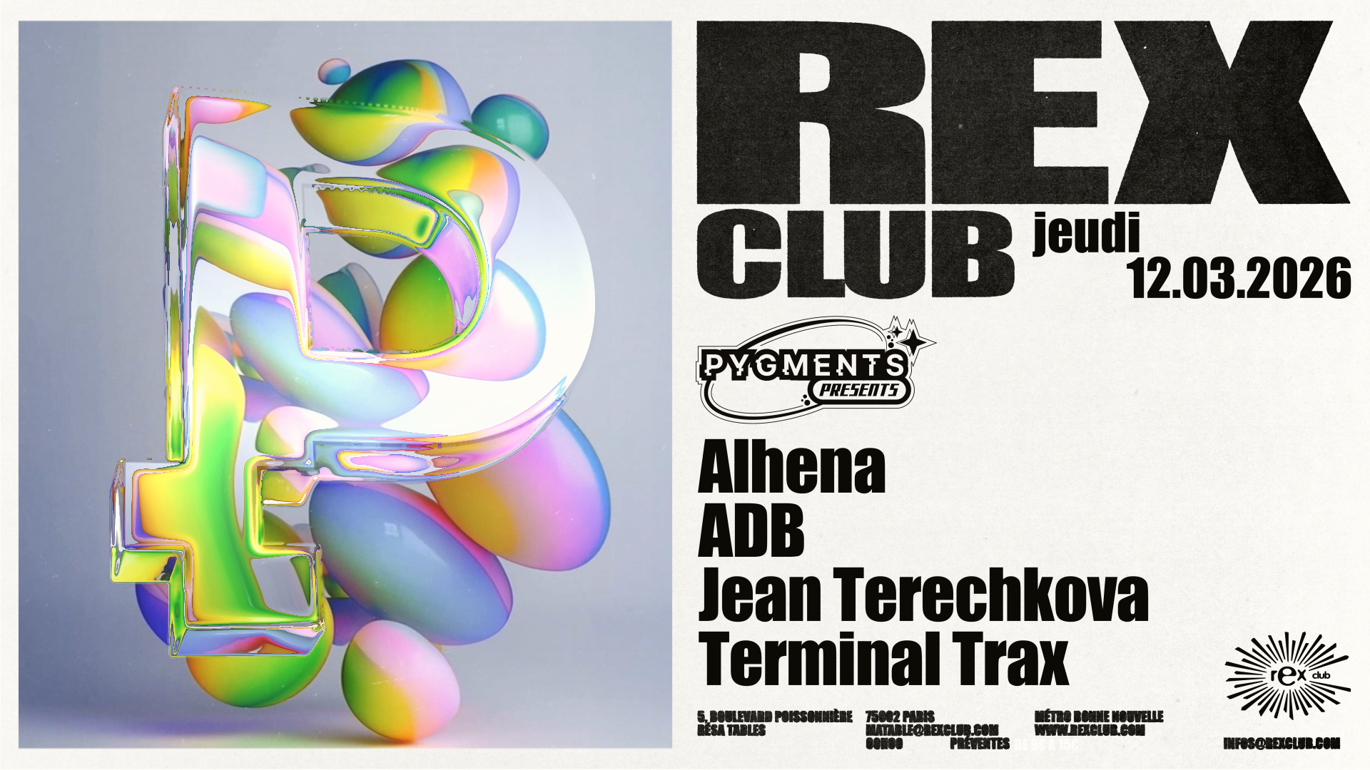 Pygments presents: Alhena, Adb, Jean Terechkova, Terminal Trax
