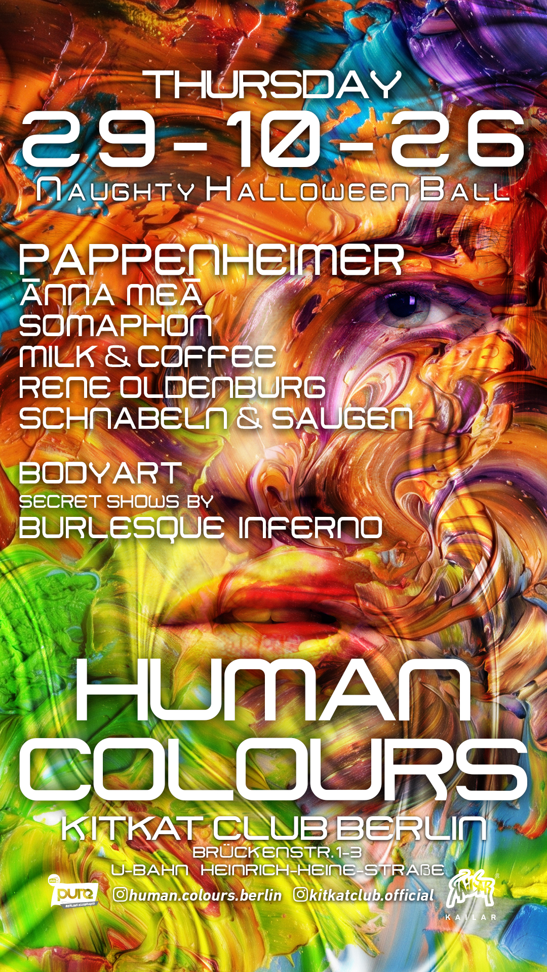 Human Colours 'Naughty Halloween' w/ Pappenheimer - Ānna Meā - Somaphon (2 Floors)
