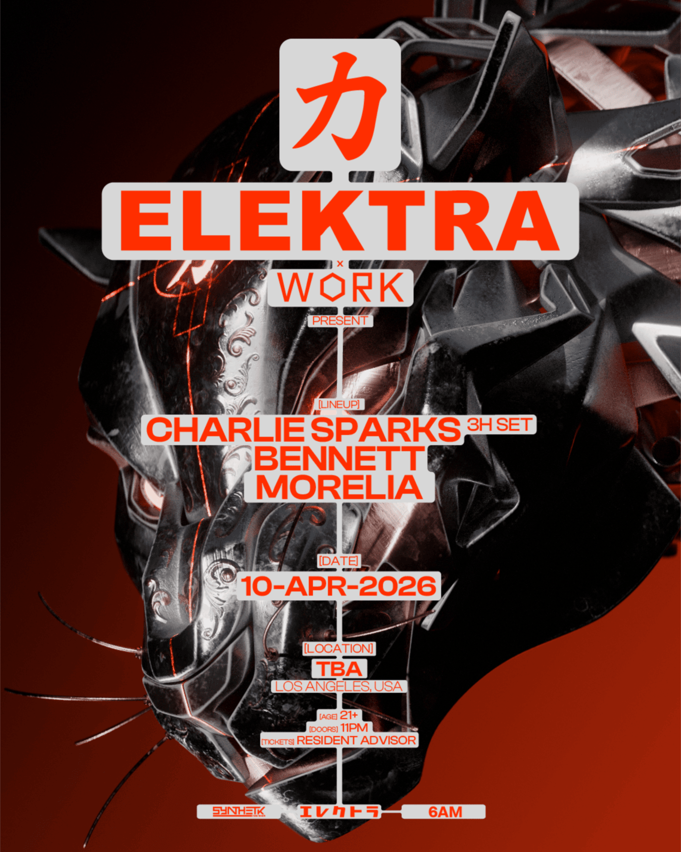 ELEKTRA x WORK presents: Charlie Sparks [3 Hour Set], BENNETT, & Morelia