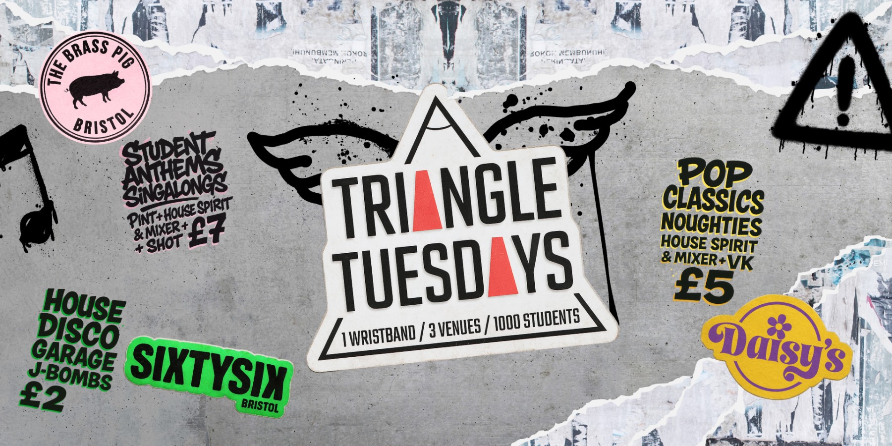Triangle Tuesdays - 3 Venues - 1000 + Students - 1 Ticket