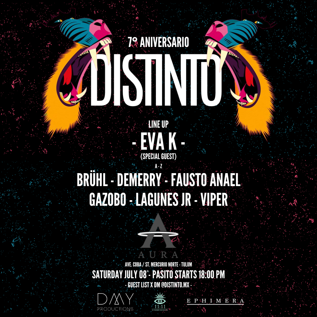 7° Aniversario Distinto at TBA - Aura Club Tulum, Tulum