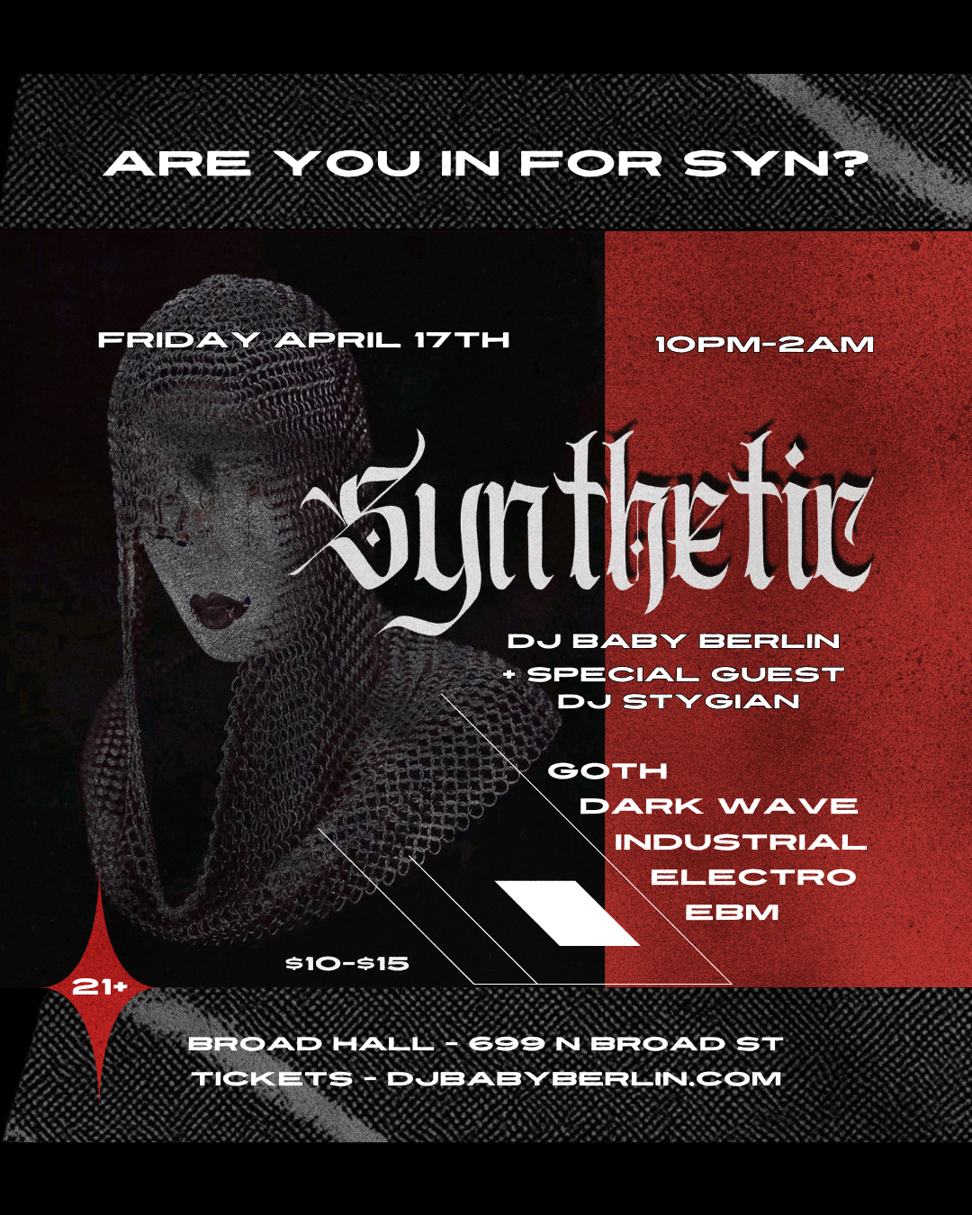 SYNTHETIC - Goth Electro Industrial Dark Wave EBM Party