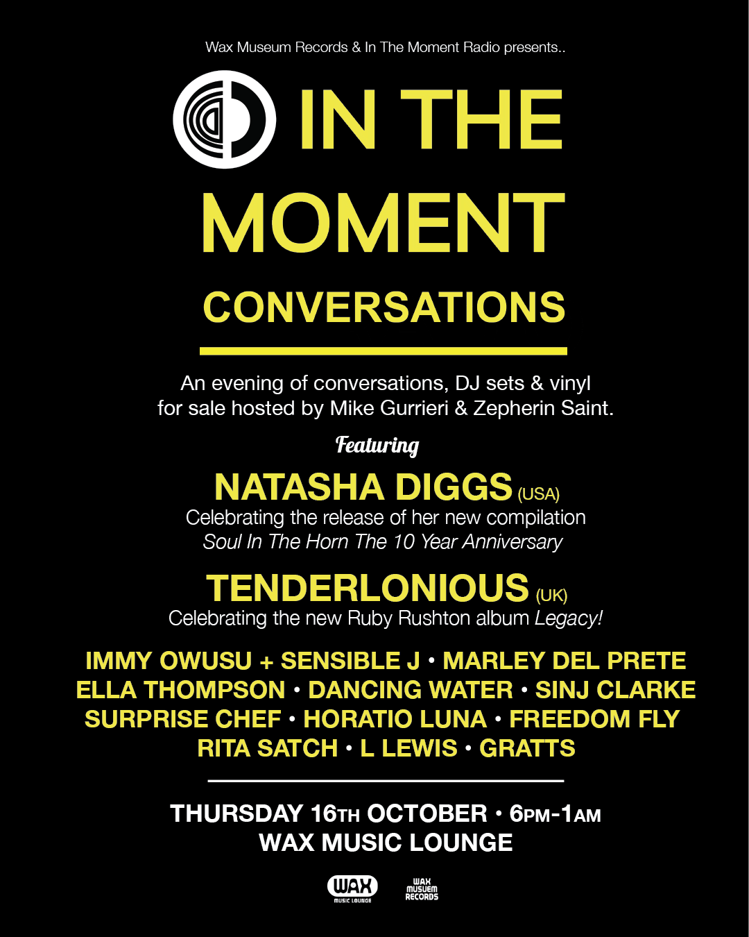 IN THE MOMENT RADIO CONVERSATIONS: Natasha Diggs (USA) + Tenderlonious (UK)
