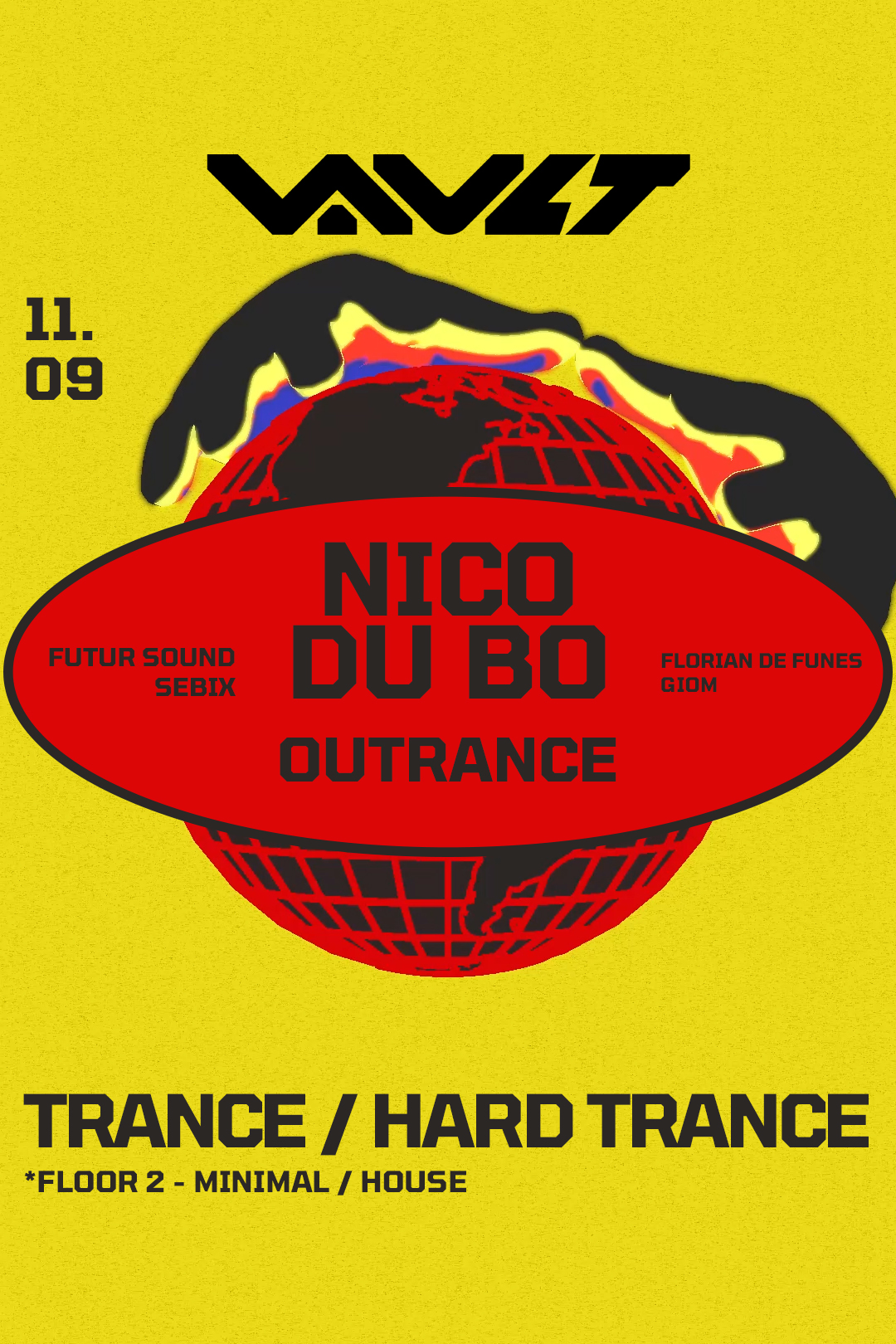 Affiche VAULT-Club — Trance / minimal / house