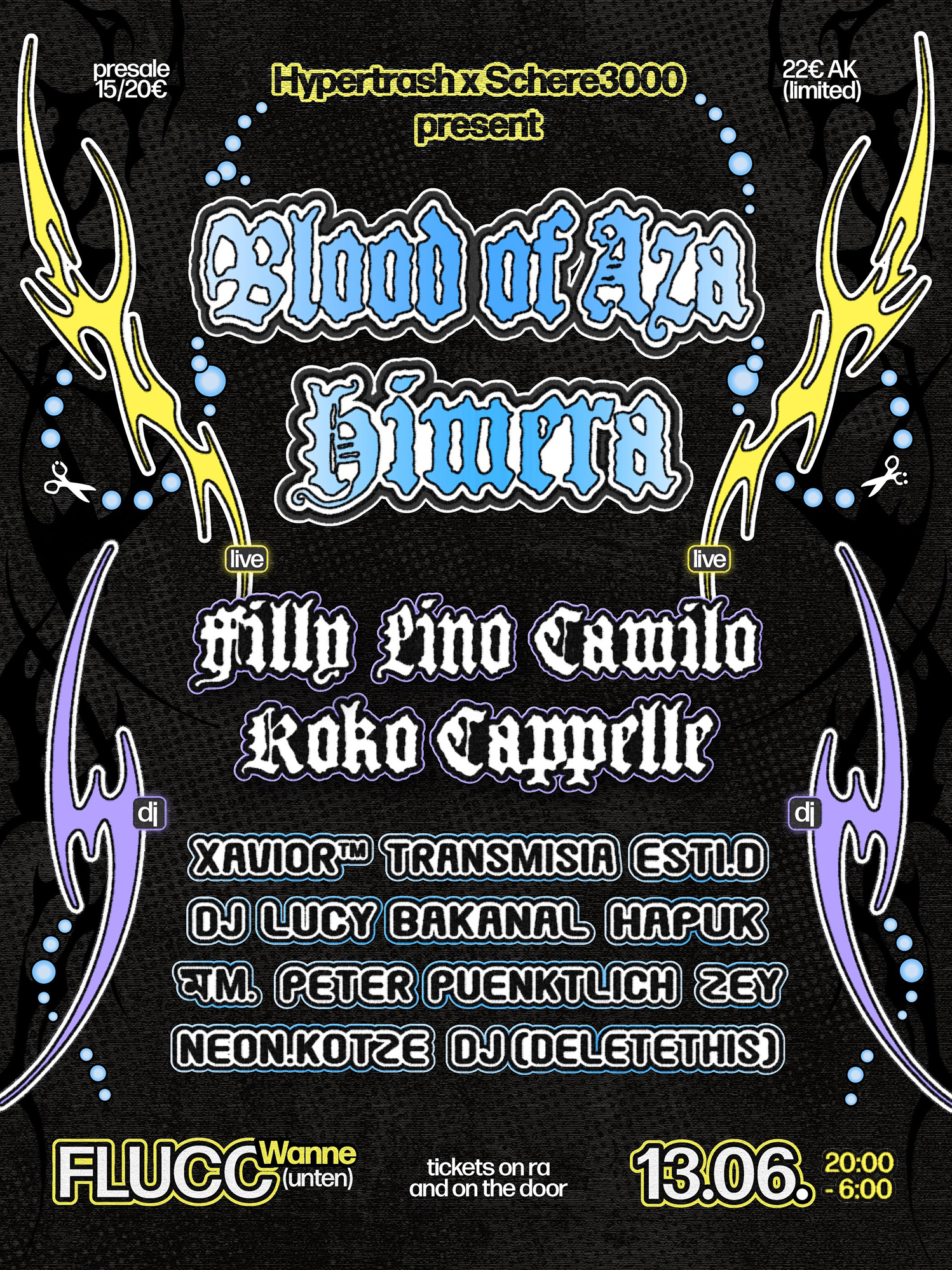HYPERTRASH x Schere3000 ★ Pride Night Special ★ with Blood of Aza & Himera