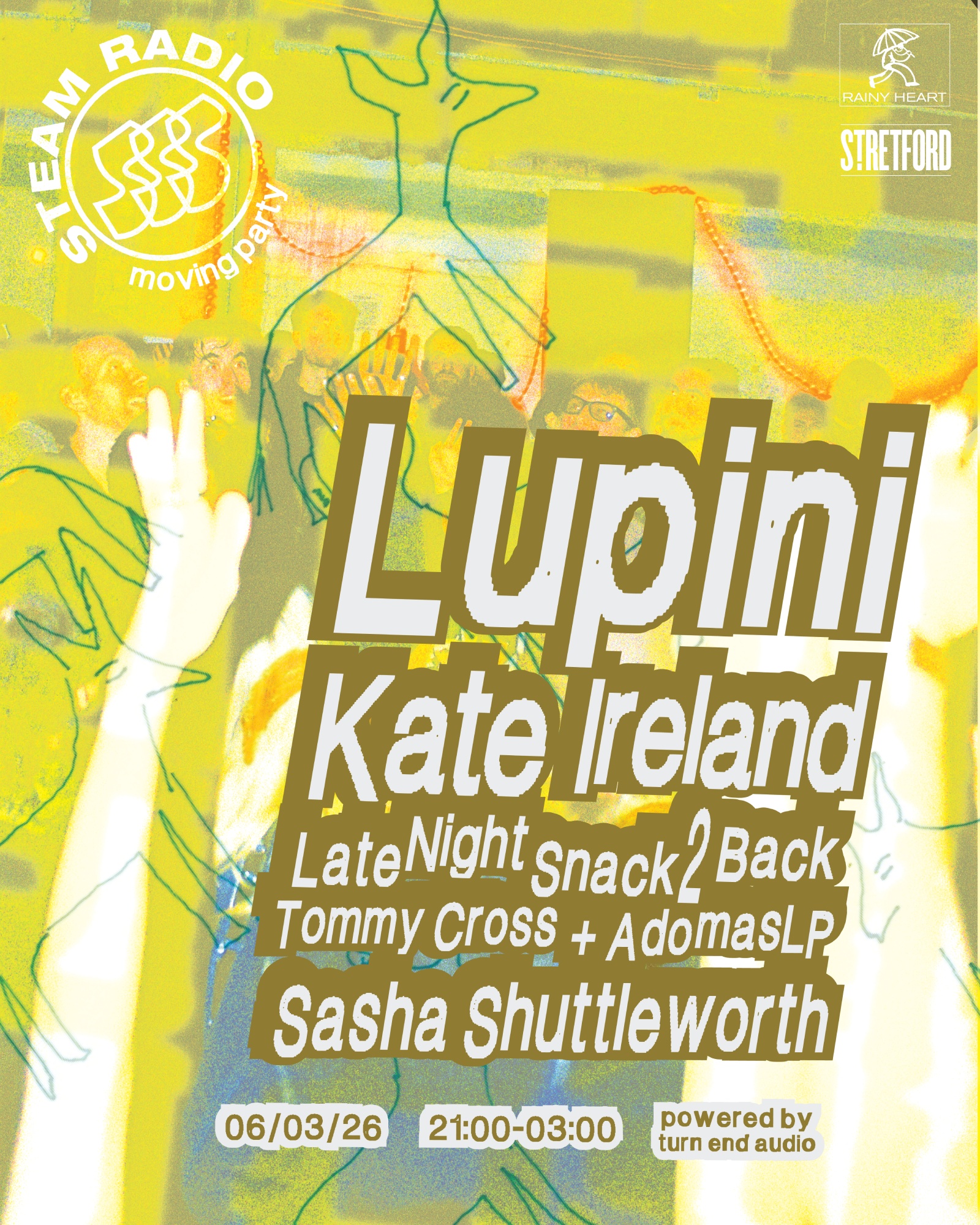 Steam Radio presents: Lupini, Kate Ireland & Residents